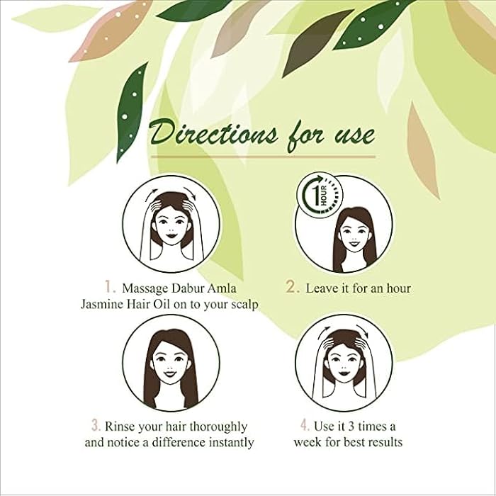 Dabur Amla Jasmine Hair Oil (45mL) | Enriched Natural Extracts of Amla, Jasmine and Rosemary | Promotes Strong and Nourished Hair - Image 4